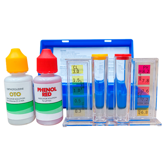 Kit Comparador Eco para análisis de agua y medición de cloro, pH y otros parámetros de calidad.
