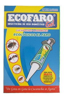 Mata Cucarachas Faro Gel insecticida en gel para el control efectivo de cucarachas en hogares, comercios e industrias.
