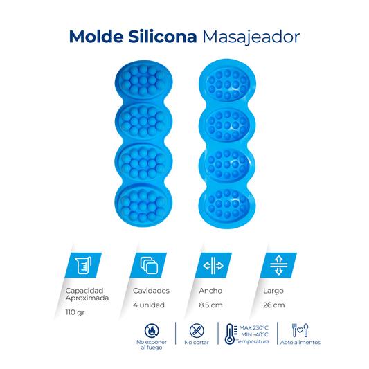 Molde Silicona Masajeador Ovalo  x 4