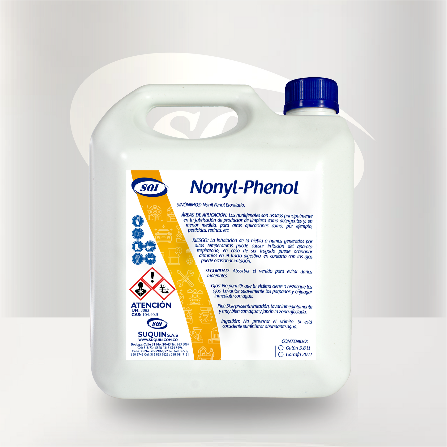 Disolvente Nonylphenol, materia prima química utilizada como solvente y auxiliar en aplicaciones industriales.
