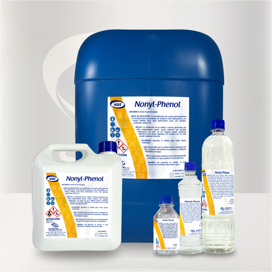Disolvente Nonylphenol, materia prima química utilizada como solvente y auxiliar en aplicaciones industriales.
