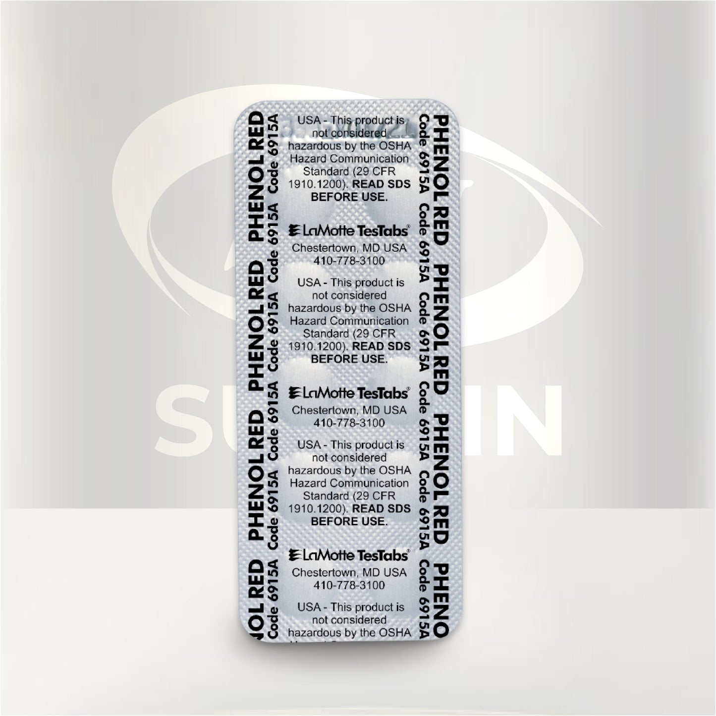 Pastillas Rojo Phenol para la medición rápida y precisa del pH en agua. Ideales para laboratorios, piscinas y sistemas de tratamiento de agua.