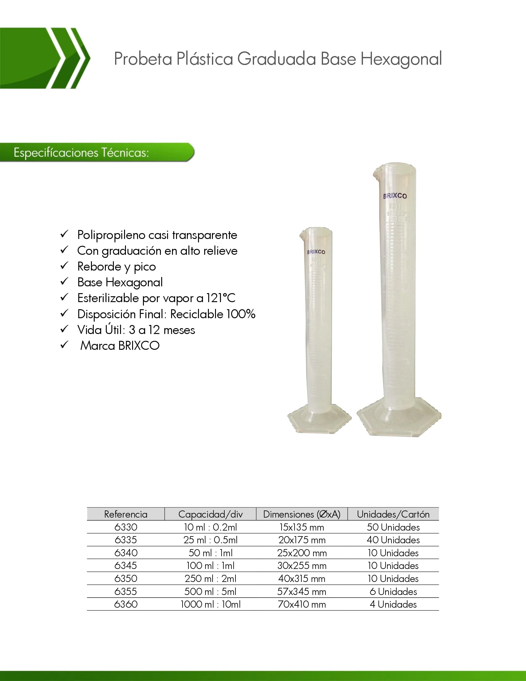 probeta polipropileno graduada 