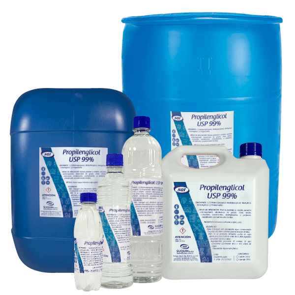Propilenglicol 99% de alta pureza para formulaciones cosméticas, farmacéuticas, alimentarias e industriales.
