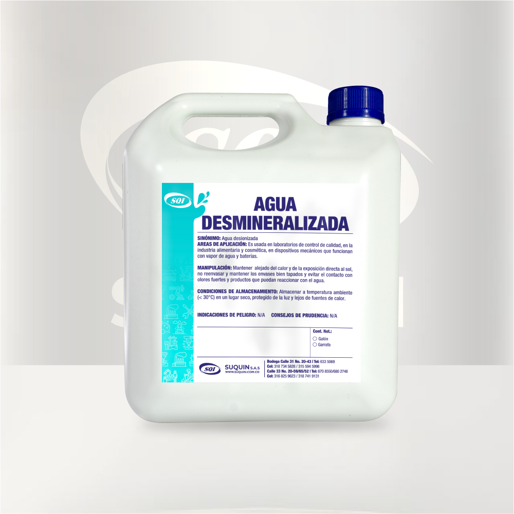 Agua Desionizada Desmineralizada