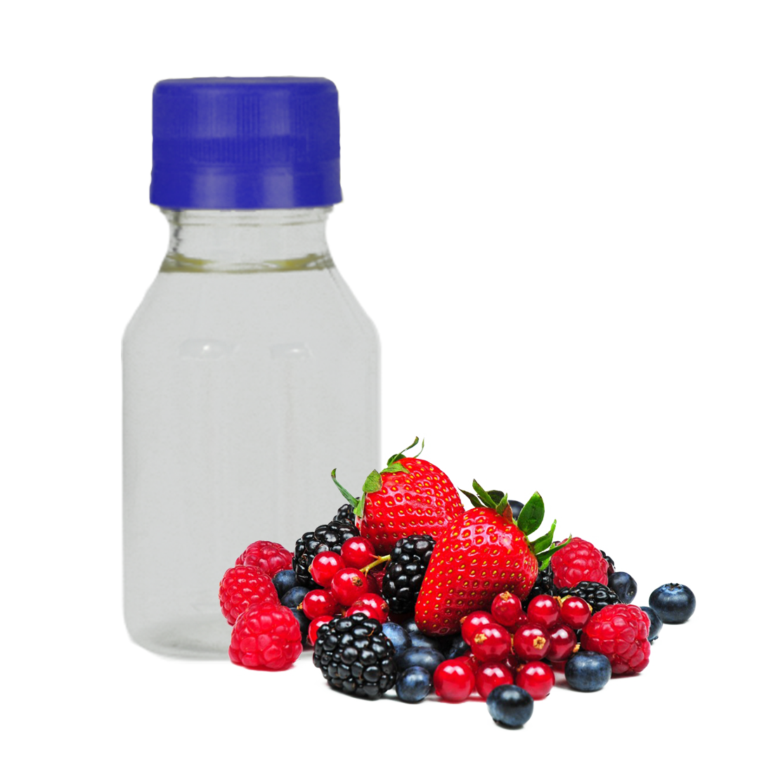 Sabores líquidos de frutas rojas y silvestres para bebidas, yogures, helados, postres, panadería, confitería y formulaciones alimentarias.
