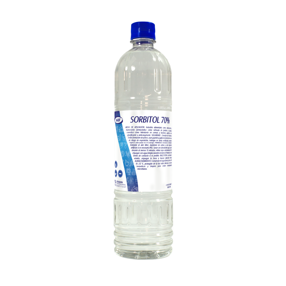 Se presenta como un líquido incoloro o un polvo blanco cristalino, soluble en agua y con bajo índice glucémico. Es ideal para productos "sin azúcar" o "bajo en calorías", como chicles, dulces, productos horneados y bebidas. En cosmética, se emplea para mantener la humedad en cremas, pastas dentales, geles y jabones, aportando suavidad y mejorando la textura. 