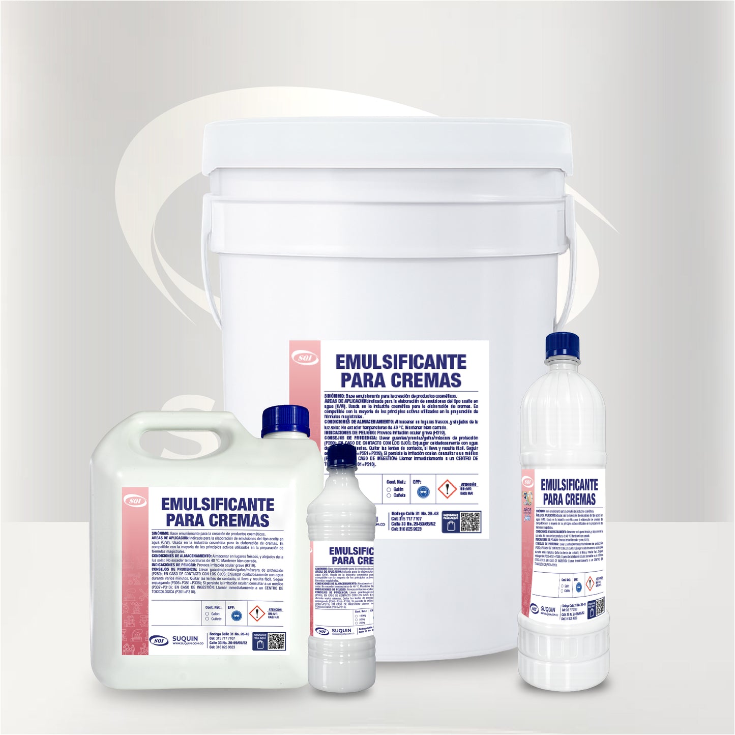 Emulsificante para Cremas utilizado como materia prima cosmética para unir fases acuosas y oleosas en la elaboración de cremas, lociones y emulsiones.