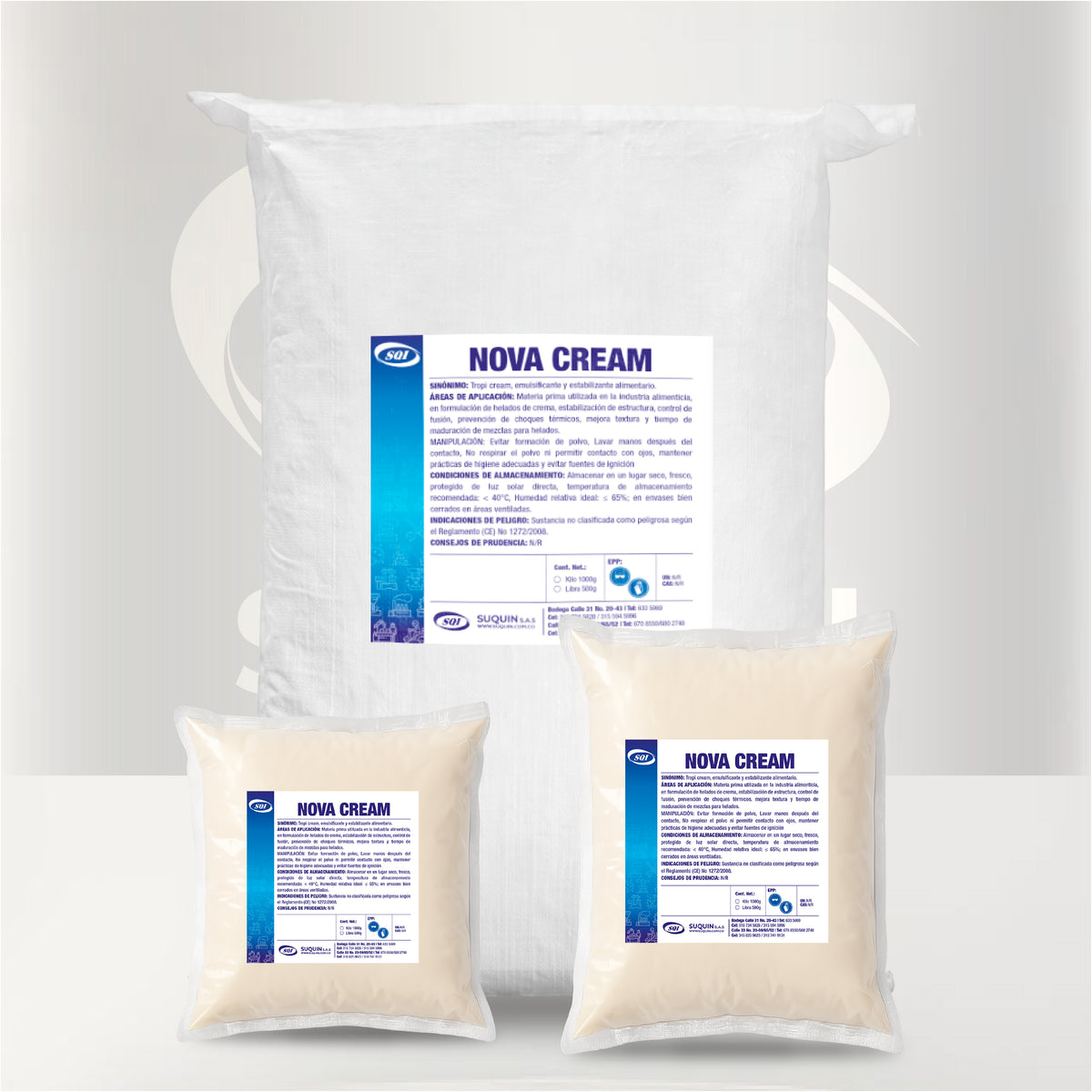 Nova Cream base cosmética para elaboración de cremas faciales, corporales y productos para el cuidado de la piel.
