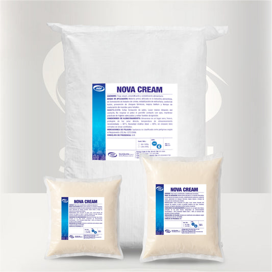 Nova Cream base cosmética para elaboración de cremas faciales, corporales y productos para el cuidado de la piel.
