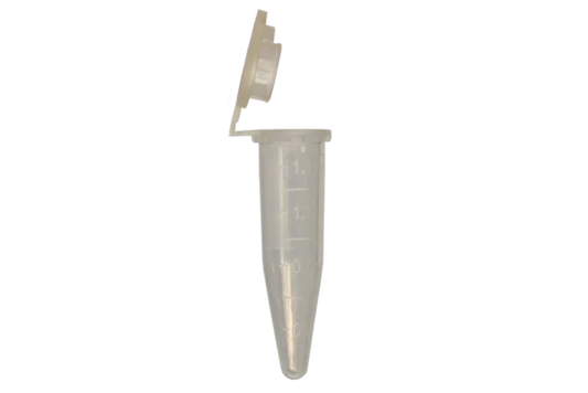Tubo microcentrífuga graduado en polipropileno, ideal para trabajo en laboratorio: graduaciones visibles para dosificación rápida, tapa de cierre hermético y compatibilidad con la mayoría de microcentrífugas. Resistente químico y autoclavable, perfecto para ens
