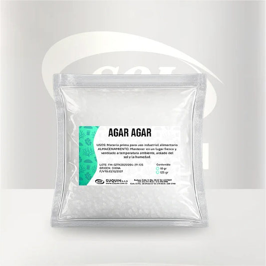 Agar agar en polvo, gelificante natural de origen vegetal para cocina y repostería.
vegetal ideal para preparar gelatinas, postres y recetas veganas.