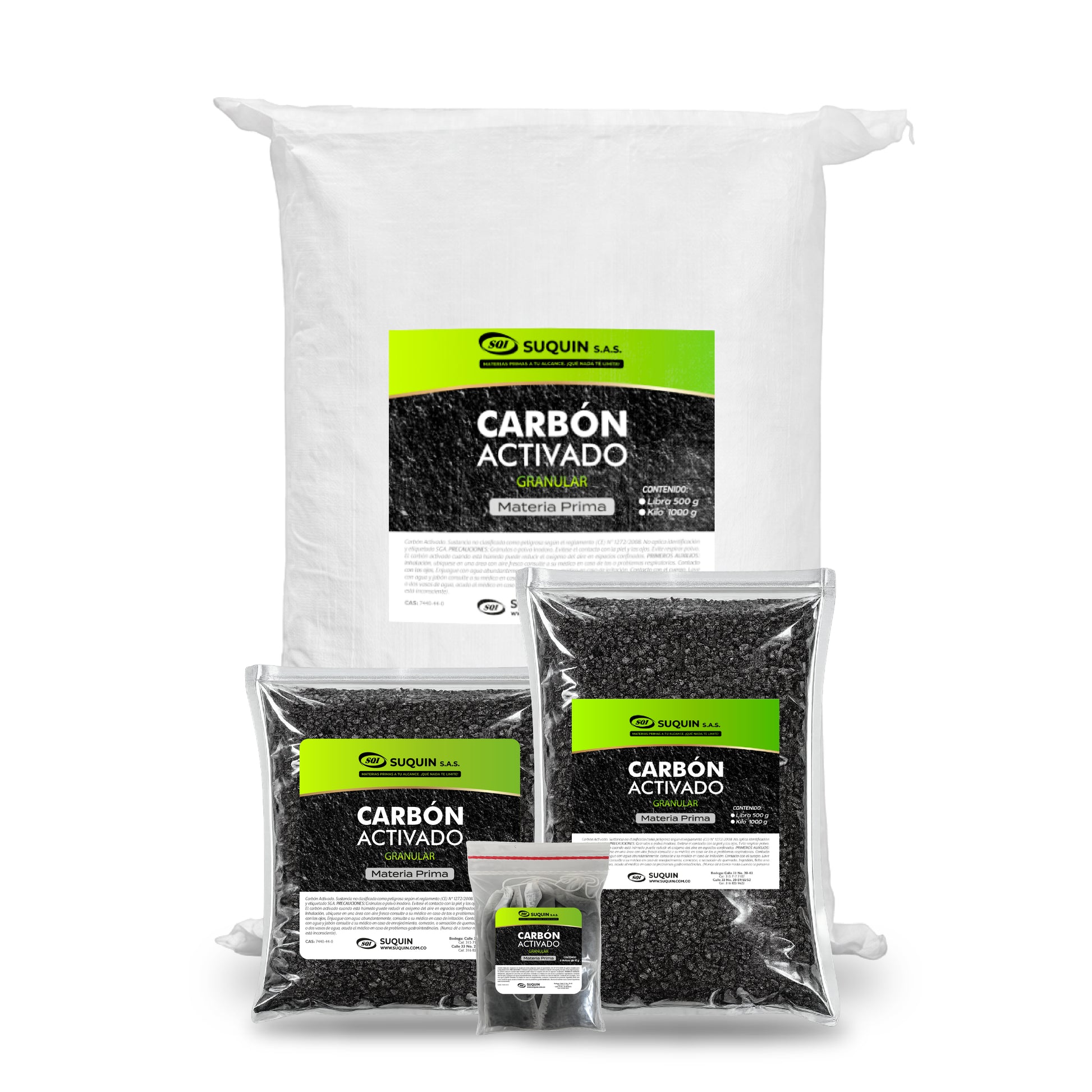El Carbón Activado Granular es un material altamente poroso, ideal para procesos de adsorción, purificación y filtración en sectores como el tratamiento de agua, la industria alimentaria, cosmética, farmacéutica y química. Gracias a su gran superficie activa, remueve eficazmente impurezas, olores, cloro, compuestos orgánicos y contaminantes del agua o el aire