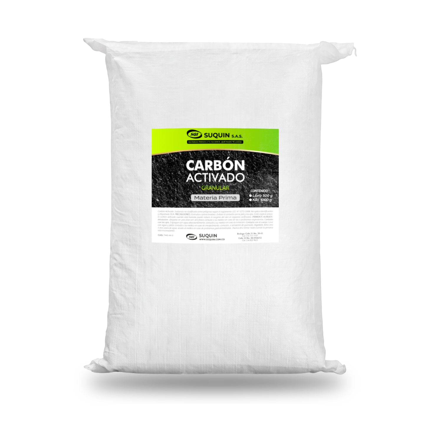 El Carbón Activado Granular es un material altamente poroso, ideal para procesos de adsorción, purificación y filtración en sectores como el tratamiento de agua, la industria alimentaria, cosmética, farmacéutica y química. Gracias a su gran superficie activa, remueve eficazmente impurezas, olores, cloro, compuestos orgánicos y contaminantes del agua o el aire