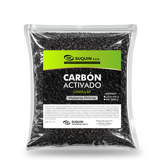 El Carbón Activado Granular es un material altamente poroso, ideal para procesos de adsorción, purificación y filtración en sectores como el tratamiento de agua, la industria alimentaria, cosmética, farmacéutica y química. Gracias a su gran superficie activa, remueve eficazmente impurezas, olores, cloro, compuestos orgánicos y contaminantes del agua o el aire