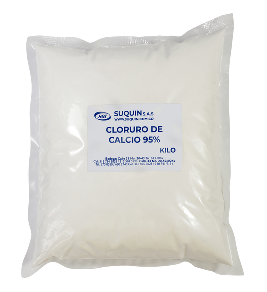 utilizado en la industria alimentaria, para conservar productos y controlar la firmeza de frutas y vegetales; en la industria química, como agente secante; y en el mantenimiento de vías, como descongelante y estabilizador de polvo.