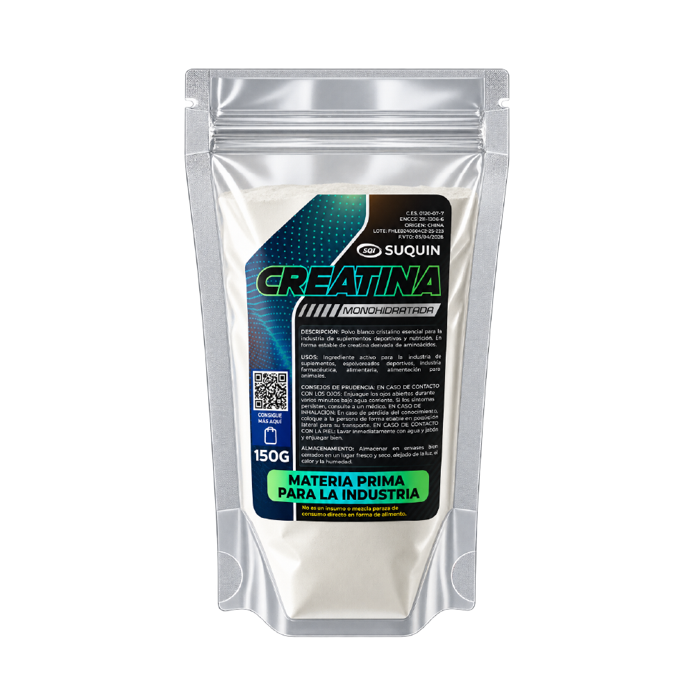 Suplemento alimenticio especialmente deportivos, industria farmacéutica, alimenticia,
alimentación para animales. Los suplementos a base de monohidrato de creatina, además de incrementar la fuerza y la potencia, favorecen el desarrollo muscular. Esto se consigue gracias a que la creatina aumenta el volumen celular gracias a una mayor retención de agua intracelular, contribuyendo a mantener la hidratación y favoreciendo la síntesis de proteínas.