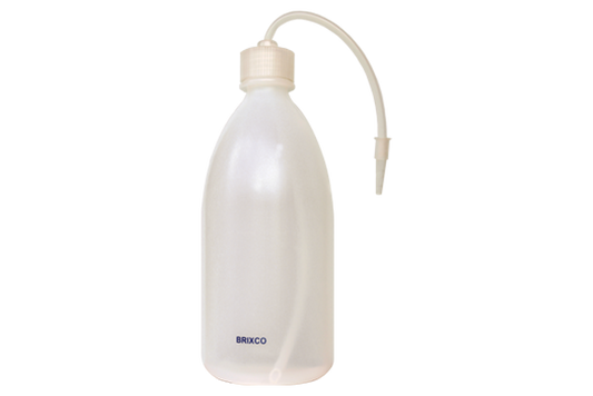 Frasco lavador de laboratorio BRIXCO con dispensador desenroscable, polietileno flexible