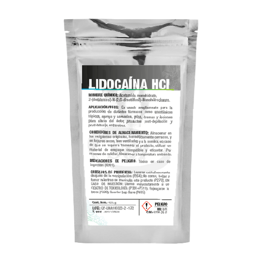 clorhidrato de lidocaina , materia prima usada en la industria farmaceutica