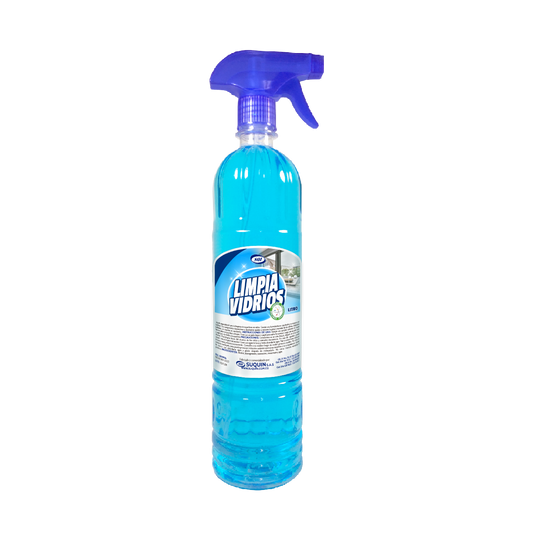 Limpia vidrios para ventanas, espejos y superficies de vidrio con acabado brillante y sin marcas.
