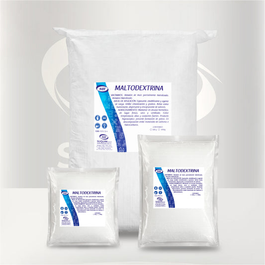 Maltodextrina CAS 9050-36-6 aditivo alimentario para bebidas, suplementos nutricionales y formulaciones alimenticias.
