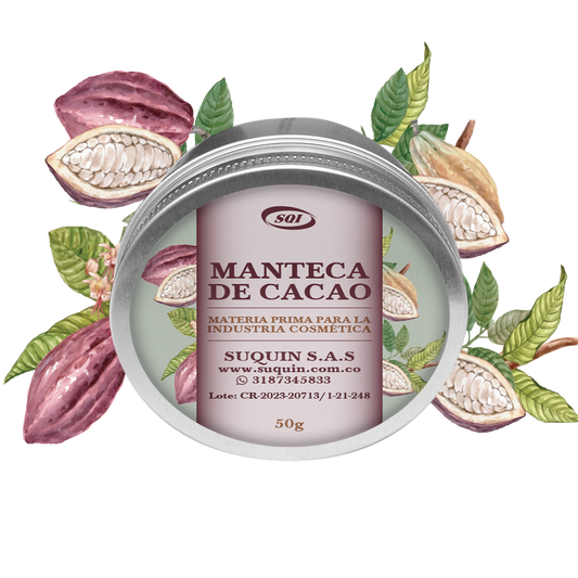Manteca de cacao materia prima cosmética CAS 8002-31-1 para cremas, jabones, bálsamos y productos para el cuidado de la piel.
