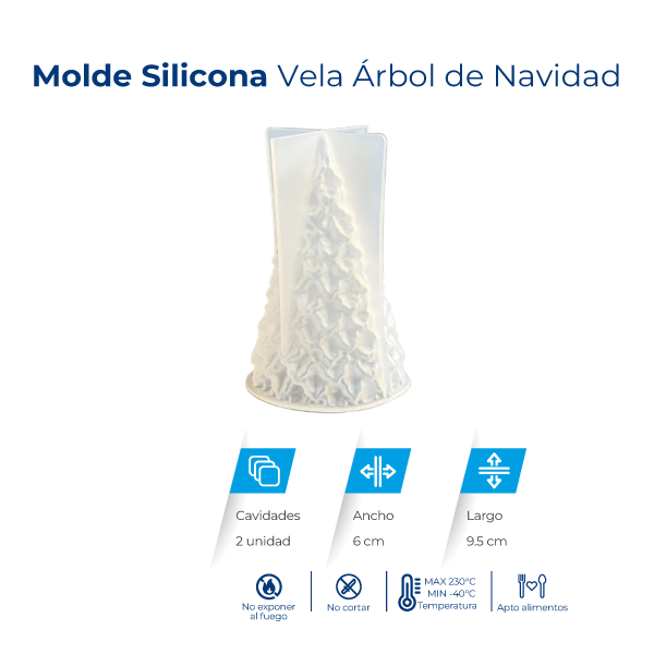 Molde Silicona Vela Árbol y Muñeco de Nieve