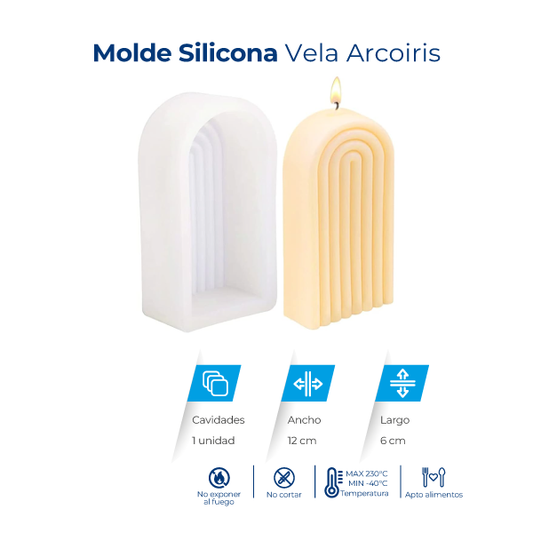Molde Silicona  Vela Arcoiris