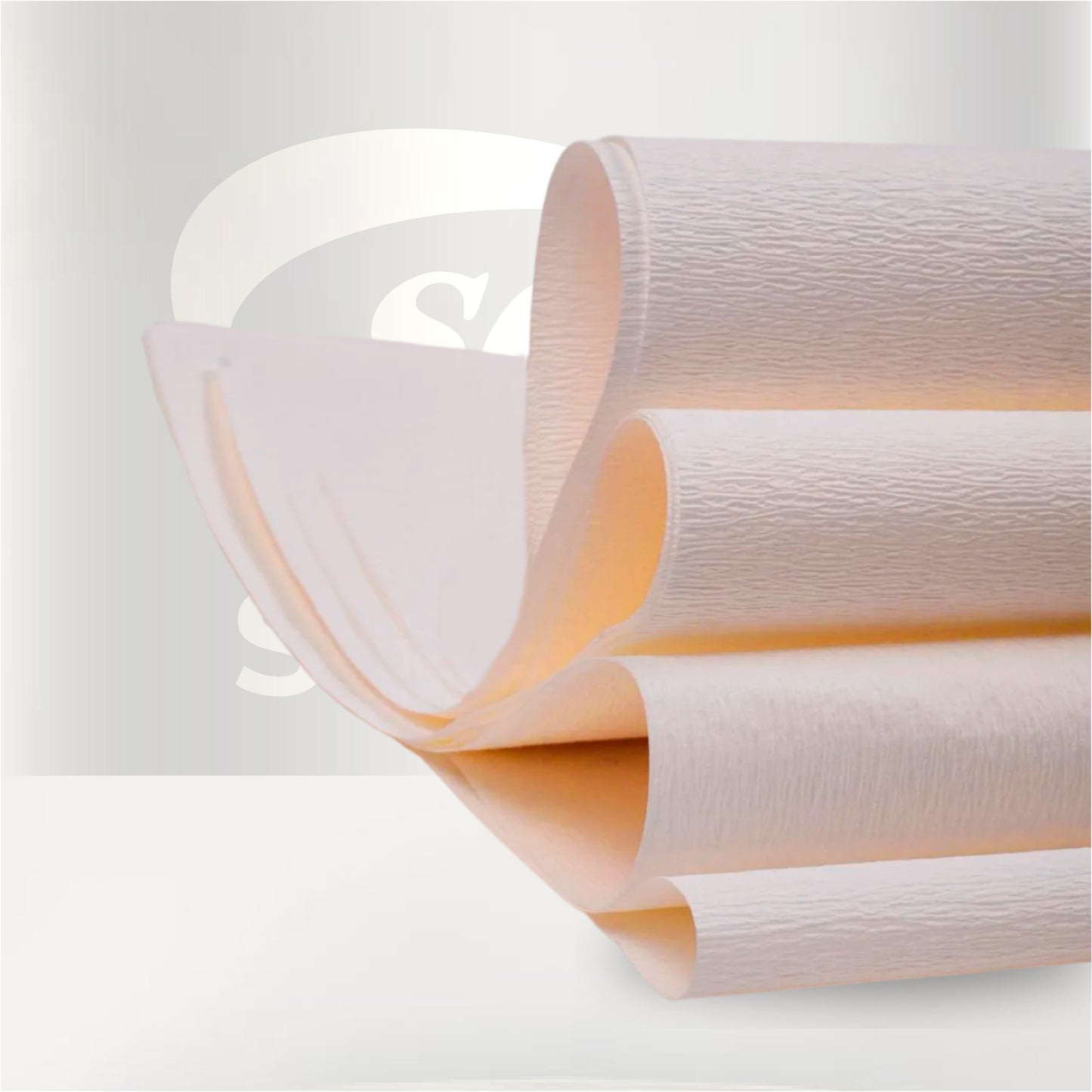 Papel filtro de 58 cm x 58 cm para filtración de líquidos y separación de partículas en laboratorio e industria.
