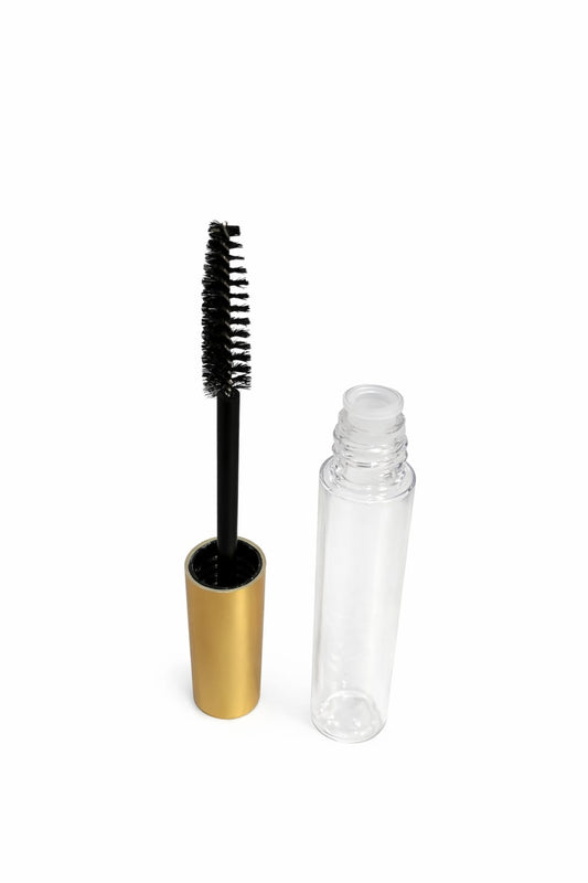 Envase de 10 ml para pestañina, diseñado para el envasado, almacenamiento y presentación de máscaras de pestañas y productos cosméticos compatibles.